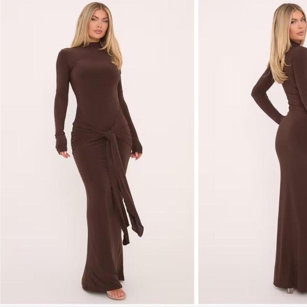 Chocolate brown maxi dress